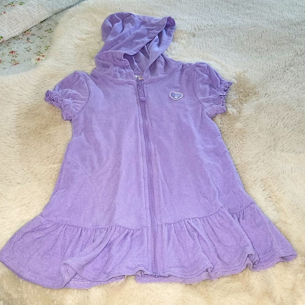 Adorable little girls Terry cloth swim cover up